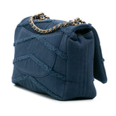 Jumbo Chevron Denim Fringe Coco Flap